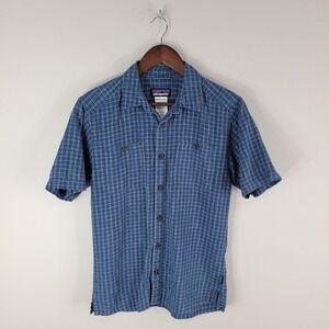 Patagonia Shirt Mens Small Plaid Button Up Hemp Organic Cotton Summer Casual